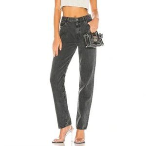 J Brand x Elsa Hosk Sunday Straight in Faded Black size 24